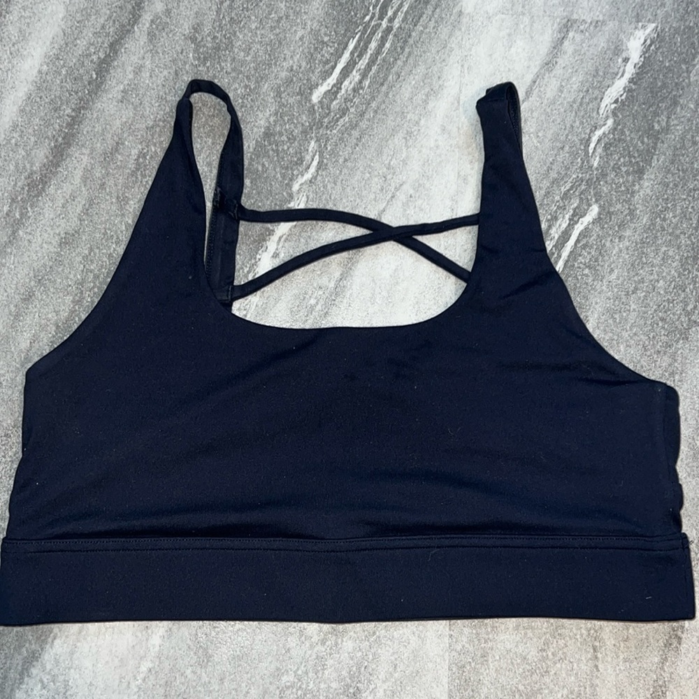 Fearless Sports Bra MT SCULPT Navy blue & black XL criss cross back Maven Thread